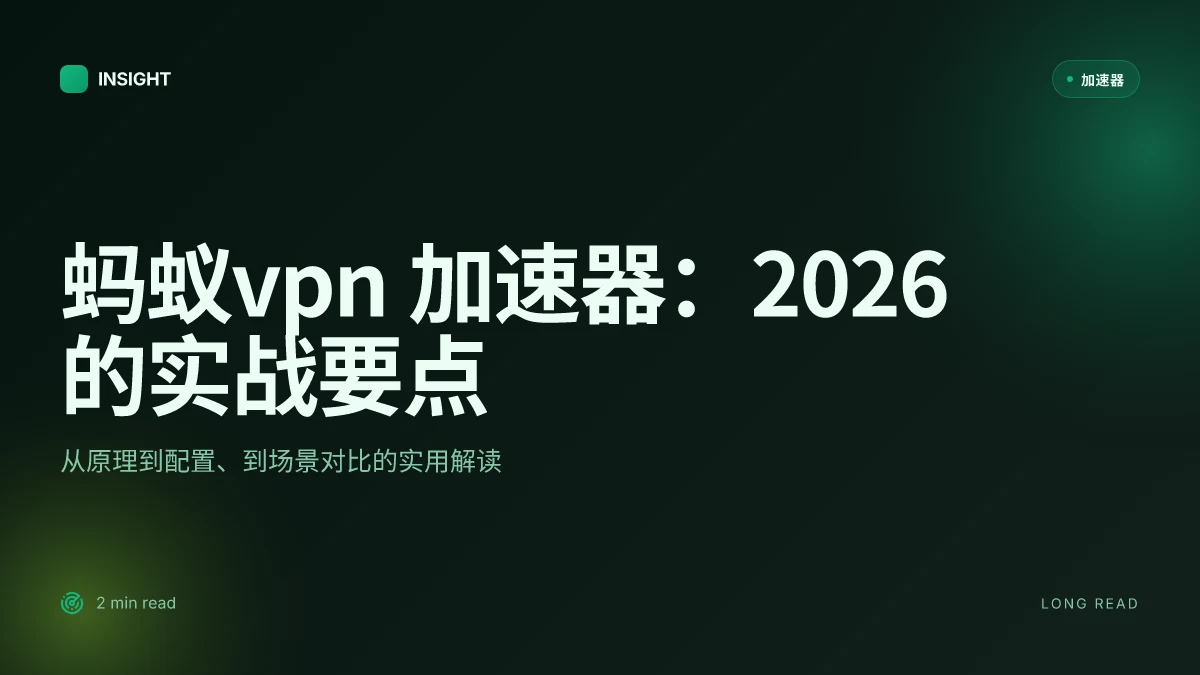 蚂蚁VPN 加速器:2026 实战洞察与使用指南